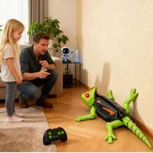1个高科技爬墙机器人！遥控变色龙蟑螂造型，360°无限旋转，多种运动模式，双LED眼睛，反重力，科技玩具，男孩终极礼物（请勿撕掉背面的白纸，请勿堵塞通风口，否则将无法爬墙） - 多色爬牆動物 - 查看 7