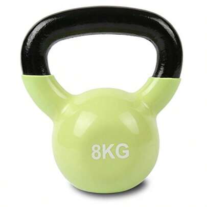 Kettlebell 8kg Vinyl Weight Strength Training Gym Equipment
