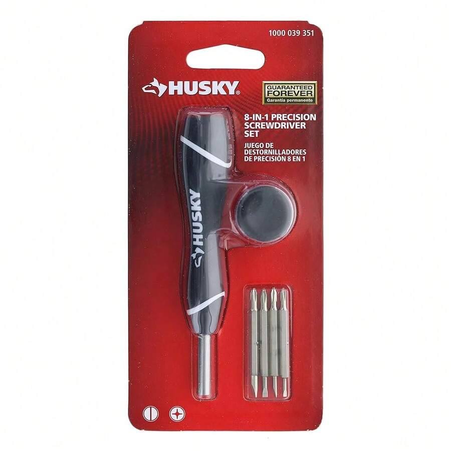 Husky 1000-039-351  And Slotted 8-In-1 Double Ended Precision Screwdriver Set With Onboard Storage{Inchcolorinch:InchGrayinch} - xám - Xem 1
