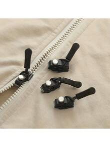 4pcs Zipper Repair Kit, Quick Install Detachable Zipper Pulls, No Sewing Required For Jackets, Luggage And Bags - 4 Items - View 2