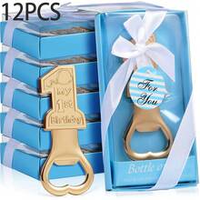 12 sztuk Złoty Kolor 1. Urodziny Otwieracze Do Butelek, Nadaje Się Na Prezent Urodzinowy Rocznicy, 1. Rocznica, Ujawnienie Płci I Preferencji Imprezy, Urodziny, Okazje Do Dawania Prezentów, Prezent Na Walentynki, Artykuły Kuchenne I Barowe, Upominki Na Imprezę, Dekoracje Pamiątkowe