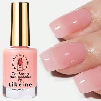 LIBEINE 自然粉色指甲硬化剂，装饰性美甲，自然透明粉色增强光泽