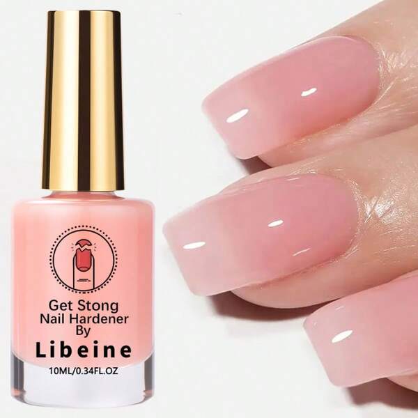 LIBEINE Natural Pink Nail Hardener, Decorative Manicure, Natural Transparent Pink Enhancing Glossy
