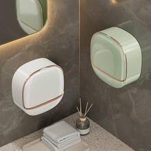 Suction Cup Soap Dish - No Drilling Required Wall-Mounted Bathroom Drainage Storage Box Shelf - trắng - Xem 3