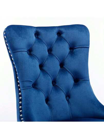 Furniture, Nikki Moderne Collection, High End Upholstered Solid Wood Contemporary Dining Stoel Chrome Stainless Steel Legs Nail Ornament, Set Of 2, Grijs Chrome, DE1701GY view 8