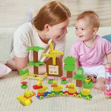 94pcs Children's Stacking Train Building Blocks, Duck Farm Big Particle Construction Toys, Suitable For Preschool Education - Multicolor - View 2