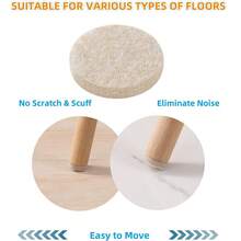 72片装 7/8 英寸（2.2厘米）毛毡家具垫 - 毛毡地板保护垫 - 椅子毛毡垫 - 毛毡家具脚垫 - 硬木地板家具垫 - 保护您的地板！（圆形） - 棕色 - 查看 6