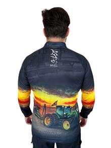 衬衫 Agro Brasil 农用拖拉机衬衫，带 UV50 防晒保护 - 摩卡棕 - 查看 3