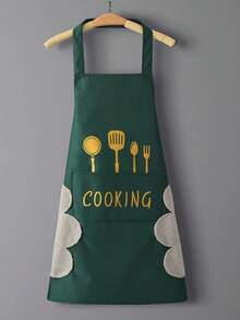 1 sztuka, fartuch do kuchni domowej, wodoodporny i olejoodporny, męski i damski, materiał do pracy, nadruk kreskówkowy, modny pas, damski fartuch kuchenny, fartuch damski, fartuch kuchenny, akcesoria kuchenne.