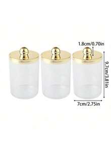 1/2/3pcs Swab Ball Pad Holder, Plastic Storage Container With Lid, 10 Oz Qtip Apothecary Jar Clear Storage Box Makeup Organizer, Bathroom Containers Dispenser,For Holiday Beach, Bathroom Collection, Bedroom Collection, Large Capacity - Nhiều màu - Xem 3