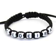 1 chiếc vòng tay khắc tên theo yêu cầu, vòng tay chữ cái đan thủ công, kích thước có thể điều chỉnh, quà tặng kỷ niệm, đồ lưu niệm. - Vòng tay hạt chữ - Xem 35