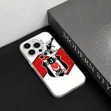 1PC Funda de Teléfono B-Besiktas B-BJK Carcasa IMD color plata para 17 16 15 14 13 12 11 Pro Max Plus Anticaída Parachoques Duro - Z4 - Ver 6