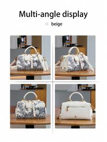 2025 New French Boston Pillow Bag, Heavy Embroidery Butterfly & Floral Embroidered Ladies Handbag, Fashionable Shoulder & Crossbody Bag, Niche Design Lightweight Luxury Commuter Versatile Bag - Multicolor - View 4