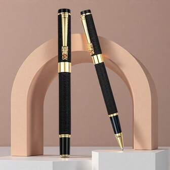 Bolígrafo de firma de alto nivel en negro mate/Bolígrafo de escritura suave y agarre cómodo/Para hombres de negocios, mujeres, profesionales y regalos corporativos/Pluma ejecutiva de lujo/Para usar en oficinas, hogares y escuelas/Recambio reemplazable