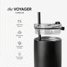 Taza de Café para Viajes con Tapa Abatible |   Taza de Café Helado de Acero Inoxidable Aislada |   Regalos para Mujeres & Hombres |   Voyager Colección |   350 ml. |   Niebla de lavanda BLK0 - verde - Ver 4