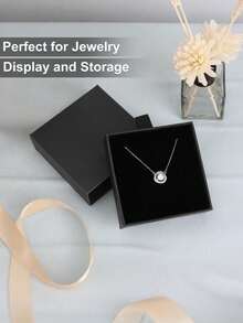 1/3/5/10件装首饰礼盒，方形纸板首饰礼盒，黑色，尺寸3.5 x 3.5 x 1英寸，带盖，适用于项链、戒指、耳环等首饰的展示盒，耳环、戒指、项链收纳盒，礼品包装盒，适合各种场合的完美礼盒，情人节等节日也适用。 - 彩色 - 查看 7