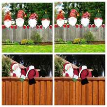 2个/1个户外圣诞装饰品，栅栏窥视器，圣诞小矮人栅栏窥视器 - 节日户外花园和庭院装饰，无需电源，是节日户外庭院装饰的理想之选 - 彩色 - 查看 13