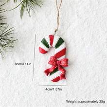 Adorno navideño para árbol de Navidad, adorno colgante de bastón de caramelo y pan de jengibre, ideal para fiestas. - Multicolor - Ver 2