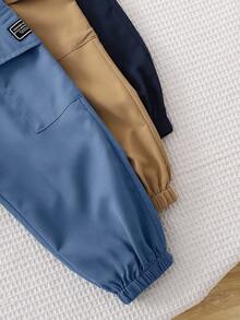 男童休闲工装裤三件套，时尚大口袋户外运动风抽绳裤，百搭又酷炫 - 彩色 - 查看 11