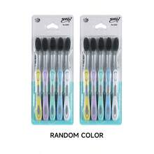 5/10支装手动牙刷，竹炭软毛，温和清洁口腔，适合成人家庭使用 - 彩色 - 查看 7