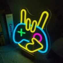 1 件霓虹灯悬挂式 LED 装饰灯，适用于男士卧室、游戏室、游戏玩家洞穴、游戏室、礼物、房间装饰