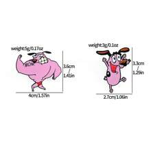 Warner Bros 1/2 buc desene animate broșă set drăguț câine roz email broșă rucsac îmbrăcăminte bijuterii insignă metalică accesorii un cadou pentru prieteni - Marime Unică - Vizualizare 2