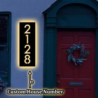 6 Sizes Available! Black Metal House Address Sign - Vertical Home Address - Custom House Numbers - Modern Address Sign - House Number Sign - Galvanized Metal Numbers