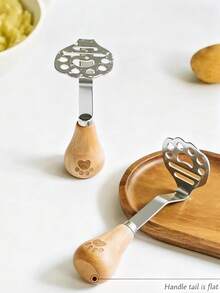 1pc Stainless Steel Potato Masher, Vertical Multi-Function Manual Potato Masher, Household Kitchen Tool - Multicolor - View 4