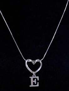 Women's Minimalist Heart & 26 Initials Pendant Necklace - Fashion Versatile Jewelry For Daily Wear & Lover Gift - Silver - View 19