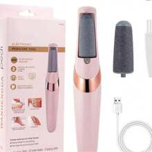Removedor de callos eléctrico, lima electrónica portátil para pies, herramientas de pedicura, lima depuradora de pies impermeable, cuidado de pies para piel muerta, agrietada y seca, manicura, cuidado de uñas, cutículas, arte de uñas. - Rosa - Ver 7
