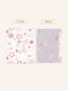 1pc Pink Star Pattern Tablet Protective Case, Upgraded Y-Fold Multi-Angle Support Design, Double-Sided Printed, Compatible With IPad 10.2", IPad (A16) 11" 11th/10th/9th Gen, Galaxy Tab A8 10.5" 2022, Anti-Drop, Pen Slot, Sleep/Wake Support, Best Gift For Family And Friends - Nhiều màu - Xem 5