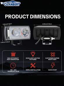 GLANBERT Motorcycle LED Lens Light, Motorcycle LED Light Bar Auxiliary Light, Super Bright Dual Lens Light, Multiple Color Modes, Universal Fit For Motorcycle, Electric Bicycle, Car, Truck, Enhanced Long-Range Visibility - Multicolor - View 4
