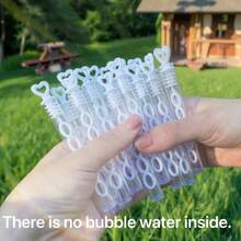 心形多孔迷你泡泡棒，婚礼爱情泡泡棒，派对礼品，适用于婚礼、派对和庆典（不含泡泡液） - 白色 - 查看 3