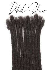 0.6cm Width 10 Strands Human Hair Loc Extensions 2~3 Packs A Full Head Dreadlock Extensions Fully Handmade For Men Women Kids Real Unprocessed Human Hair Natural Black Ombre Bleach Blonde 613 Natural Black Mix With Bluish Grey And Red Dreadlock - Multicolor - View 3