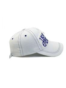 1 pieza Gorra de béisbol unisex con bordado de letra grande y desgastada, ala ancha, versátil, adecuada para primavera, otoño e invierno - A - Ver 4