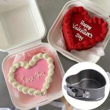 4-Inch Heart-Shaped Cake Mold, High-Quality Non-Stick Aluminum Mold With Removable Bottom, Ideal For Oven Baking And DIY Heart-Shaped Cakes, Essential Baking Accessory For Weddings, Couples, Valentine's Day And More. This Heart-Shaped Cake Mold Is Suitable For Baking And Pastry Making, An Ideal Choice For Bakeries. It Is Also A Cake Baking Accessory, An Ideal Choice For Baking Tools And Equipment, With A Cute Design.