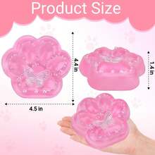 NewTaba Squishy Fidget Toy, Cute Cat Paw Squishies Squeeze Toys, Ultra-Soft Sticky Sensory Toy For Kids And Adults, Autism Stress Relief, Anxiety Relaxing (Pink And Clear),Seasonal Gifts - 粉紅色和透明 - 查看 6