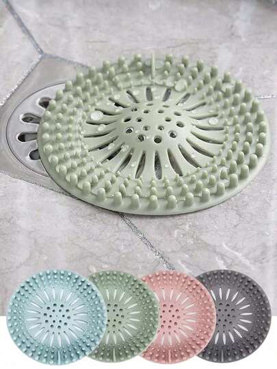 1pc Shower Hair Catcher Plug, Shower Drain, Silicone Bathtub Drain Cover, Easy To Install And Clean, Suitable For Bathroom, Bathtub And Sink, Bathroom Decor, Autumn Decor, Back To School Decor