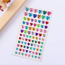 10/2/1pc Gem Sticker Craft Diamond Sticker Set - Self-Adhesive Rhinestone Jewelry Stickers, Handmade Gem Rhinestone Stickers, Acrylic Shiny Heart-Shaped Stickers, Craft Decorative Pearls - Multicolor - View 2