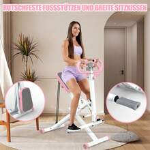 Squat Machine Kniebeugenmaschine Für Zuhause, Faltbarer Trainingstrainer Für Das Gesäßmuskeltraining Mit Widerstandsbändern, Für Po, Gesäß, Oberschenkel, Bauch, Rücken/Beinpresse, Hüftstoß Für Das Hei - Pink - View 5