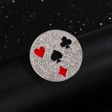 دبوس وشاح بطاقة بوكر فاخرة، دبوس بوكر مرصع بالكامل، دبوس قلب/رف/ماس/نادي، دبوس وشاح وحيد الجنس، دبوس أنيق، هدية عيد الميلاد إبداعية، دبوس حقيبة الظهر، مناسب لديكور حفلة عيد الميلاد