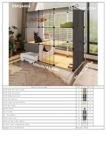 Indoor Cat Cage With Litter Box, Large Cat Villa With Free Space, Cat House - Multicolor - View 15