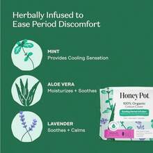 The Honey Pot Company - Regular Pads And Coconut Shea Body Cleanser Bundle - Herbal Inused Sanitary Pads For Women - Hydrating Body Wash To Moisturize And Cleanse Skin - Feminine Care - trắng - Xem 4