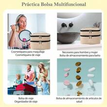 BestoU Cosmetiquera para Maquillaje Cosmetiquera de Viaje Bolsa de Maquillaje Portatil Organizador de Maquillaje Grande Multifuncional Neceser Mujer Beige - Beis - Ver 6