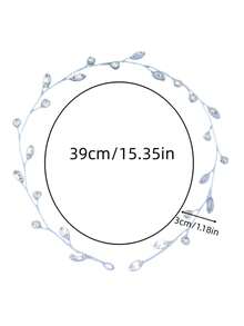 1 pieza Diadema de vidrio elegante, accesorio para el cabello de novia y boda, adecuado para todas las estaciones, festivales y fiestas - Plateado - Ver 7