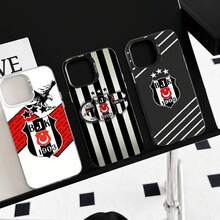1PC Funda de Teléfono B-Besiktas B-BJK Carcasa IMD color plata para 17 16 15 14 13 12 11 Pro Max Plus Anticaída Parachoques Duro - Z4 - Ver 4
