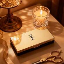 Yves Saint Laurent Luxury Gold Makeup Case - Premium Powder Compact, Travel Powder Compact, Elegant Design - Gold - View 3