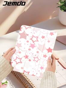 1pc Pink Star Pattern Tablet Protective Case, Upgraded Y-Fold Multi-Angle Support Design, Double-Sided Printed, Compatible With IPad 10.2", IPad (A16) 11" 11th/10th/9th Gen, Galaxy Tab A8 10.5" 2022, Anti-Drop, Pen Slot, Sleep/Wake Support, Best Gift For Family And Friends - Nhiều màu - Xem 2