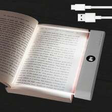 Lampe de lecture à LED variable, lampe de table rechargeable par USB avec température de couleur réglable, protection oculaire, avec pince pour lampe de chevet, commande par bouton-poussoir, utilisation intérieure, abat-jour en plastique ABS, idéal pour la lecture au coucher et les études familiales - lumière tricolore - Voir 11