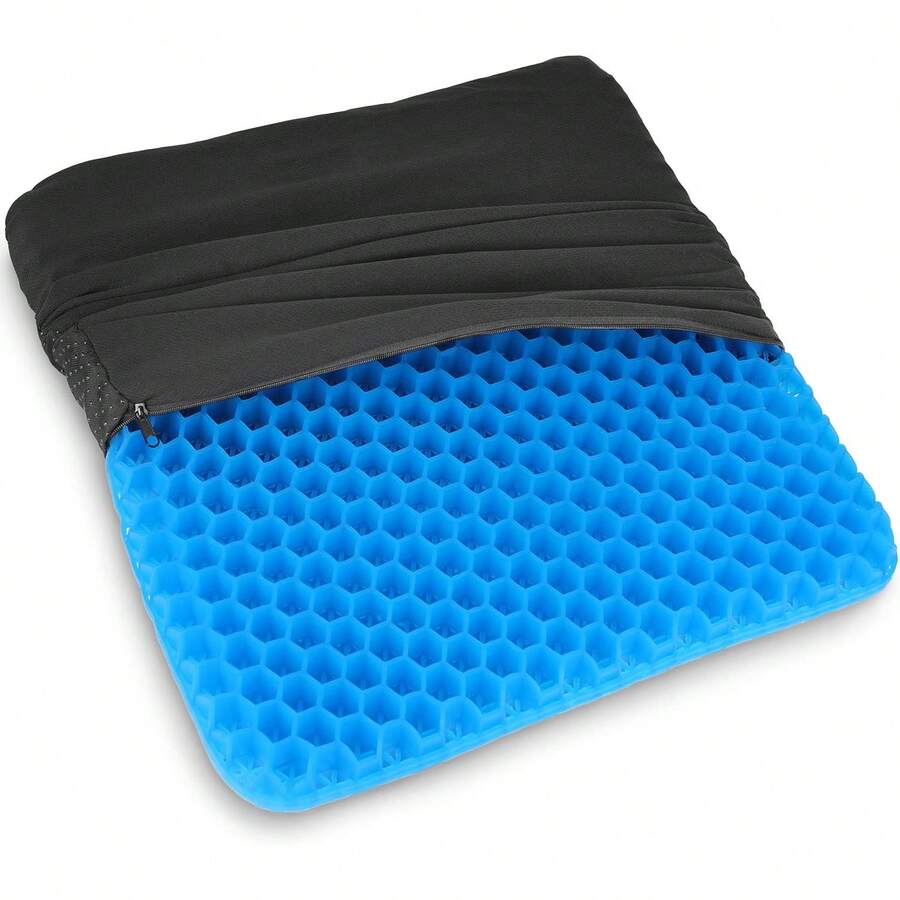 ENHANCE Gel Chair Seat Cushion For Office Chair - Orthopedic Polymer Gel Design For Long Sitting, Back Pain, Sciatica Pain - Breathable Non-Slip Washable Cover - Comfortable For Travel, Wheelchairs - 藍色 - 查看 1